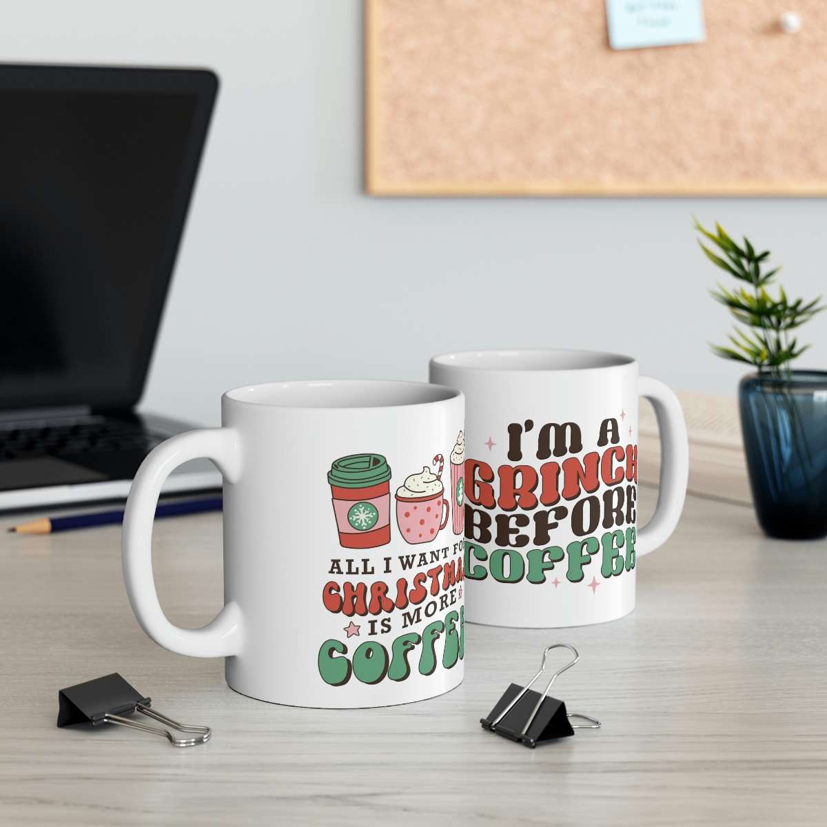 Grinch Before Coffee, Christmas Mug, More Coffee Joke, Cute Mug, Holiday Mug, Hot Cocoa Mug, Durable Ceramic Mug, Dishwasher Safe