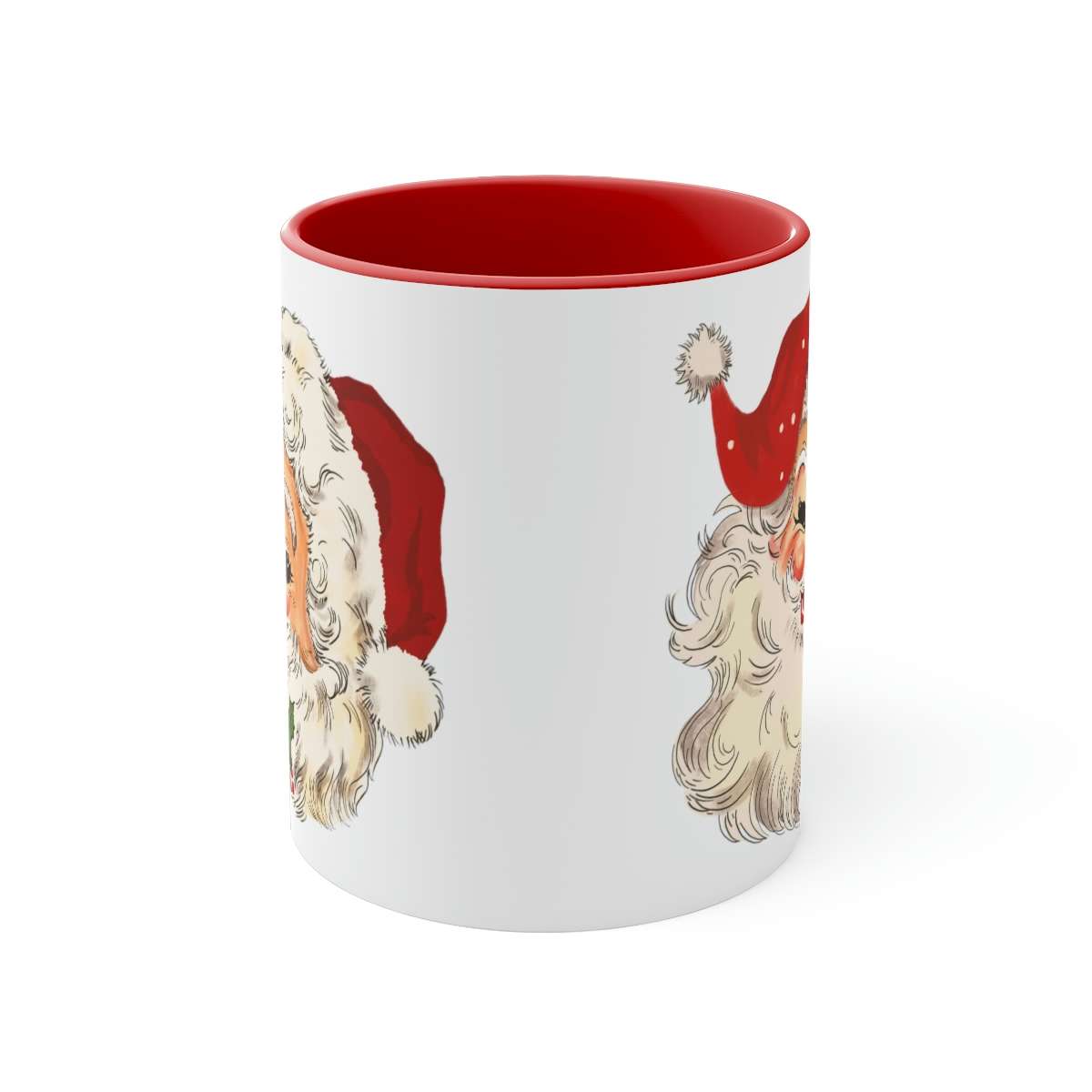 Alternative view of Vintage Santa Christmas Mug, Santa Mug, Ceramic Coffee Mug, Retro Santa, Holiday Santa Claus Mug, Large Capacity, Colored inside