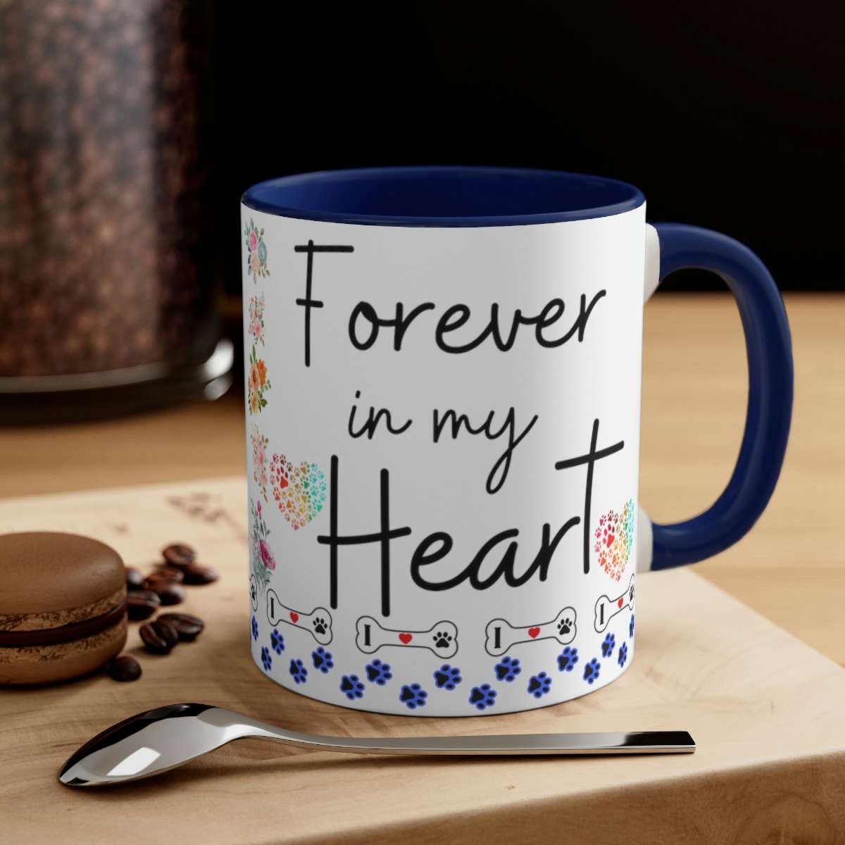 Anne Loves Kobe Forever in My Heart Accent Coffee Mug, 11oz Custom Coffee Mug, 200 Fonts Fast Production Time Customizable Mug